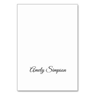 Black and white Script Wedding Place Cards