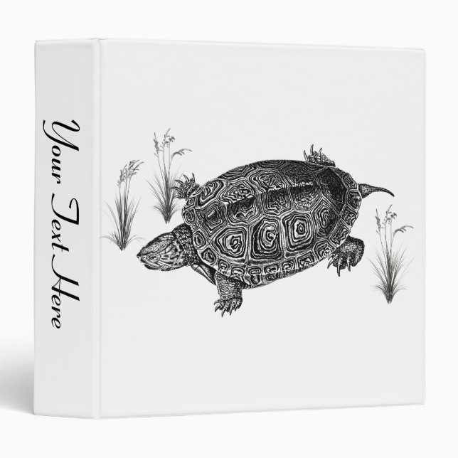 Black and White Sea Turtle Binder (Front/Spine)