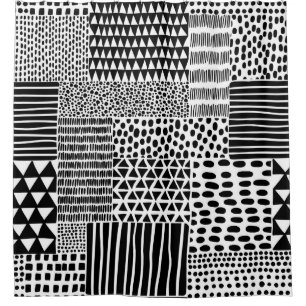 Black and white seamless doodle pattern. Hand-draw