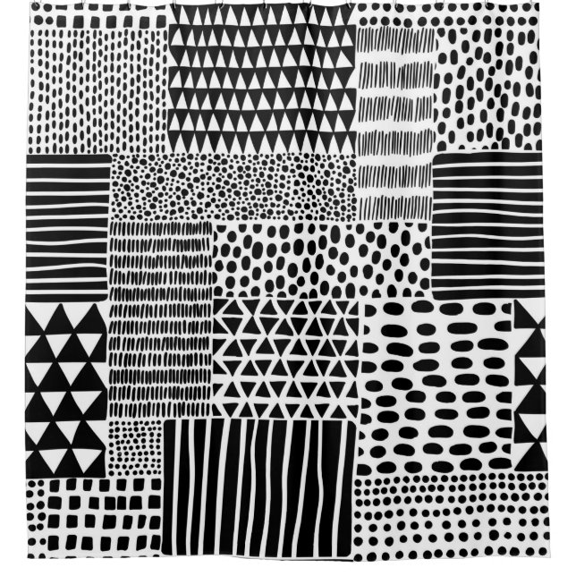 Black and white seamless doodle pattern. Hand-draw (Front)