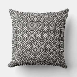 black and white seamless pattern on throw pillow