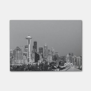 Black and White Seattle cityscape Post-it Notes