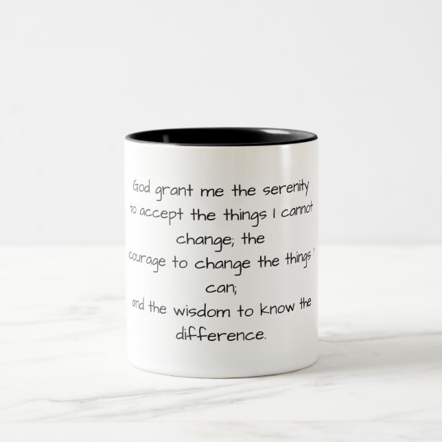Black and White Serenity Prayer Mug (Center)