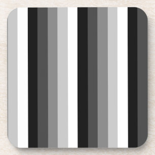 Black and white shadow stripes coaster