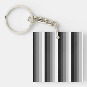 Black and white shadow stripes keychain
