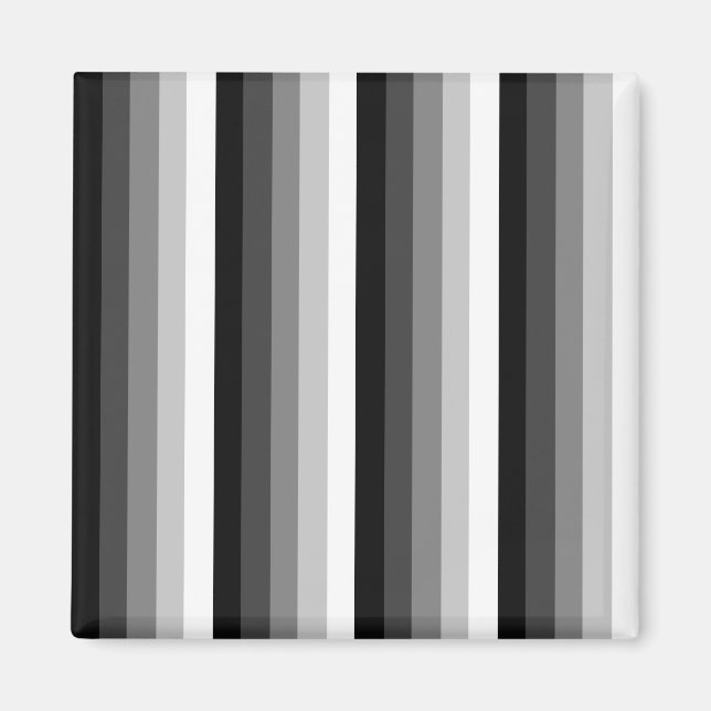 Black and white shadow stripes magnet (Front)