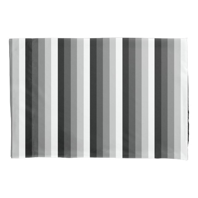 Black and white shadow stripes pillowcase (Front)