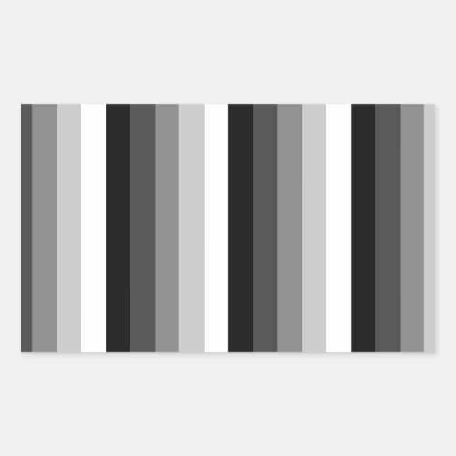 Black and white shadow stripes sticker (Front)