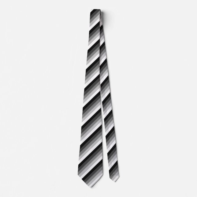 Black and white shadow stripes tie (Front)