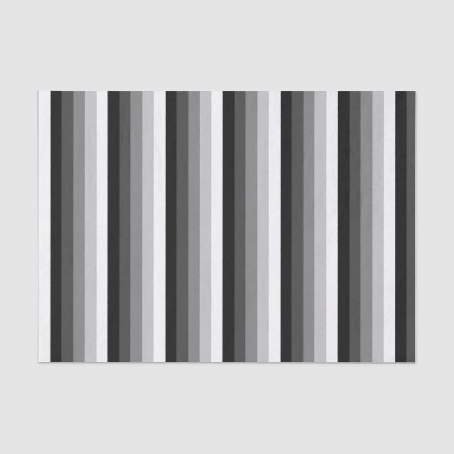 Black and white shadow stripes tissue paper (Front)