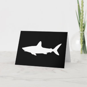 Black and White Shark Silhouette Thank You Card