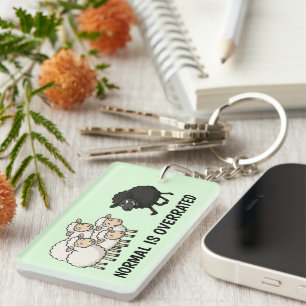 Black and White Sheep Keychain