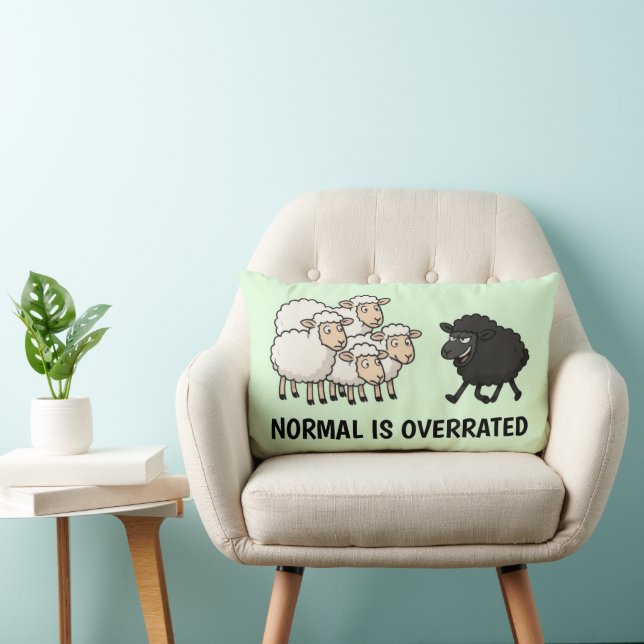 Black and White Sheep Lumbar Pillow (Chair)