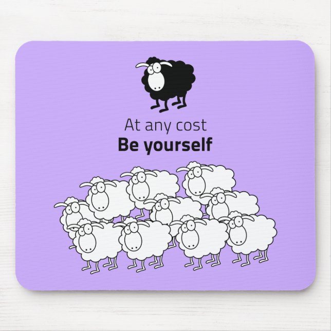 Black and white sheep mouse pad (Front)