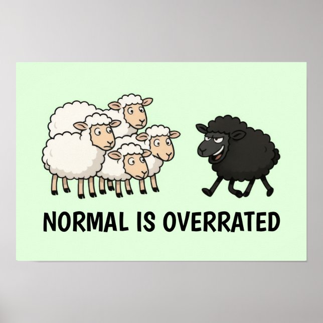 Black and White Sheep Poster (Front)