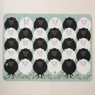 Black and White Sheep Sherpa Blanket