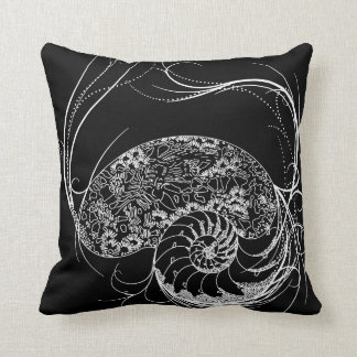 Black and White Shell Design throw pillow