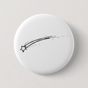Black and White Shooting Star 2 Inch Round Button