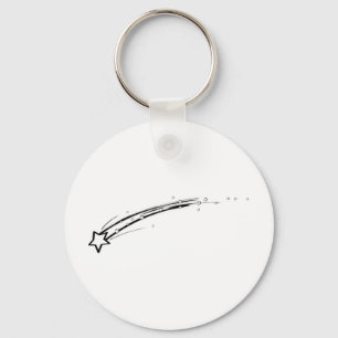 Black and White Shooting Star Keychain