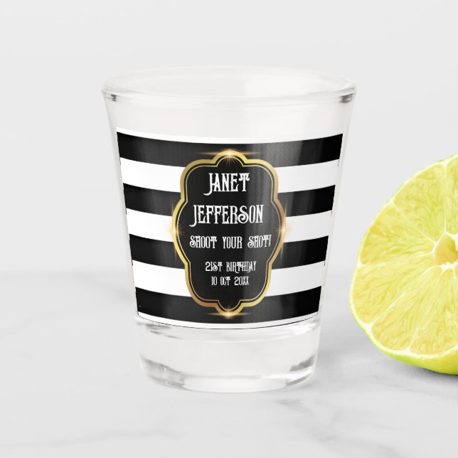 Black and White  Shot Glass (Front)