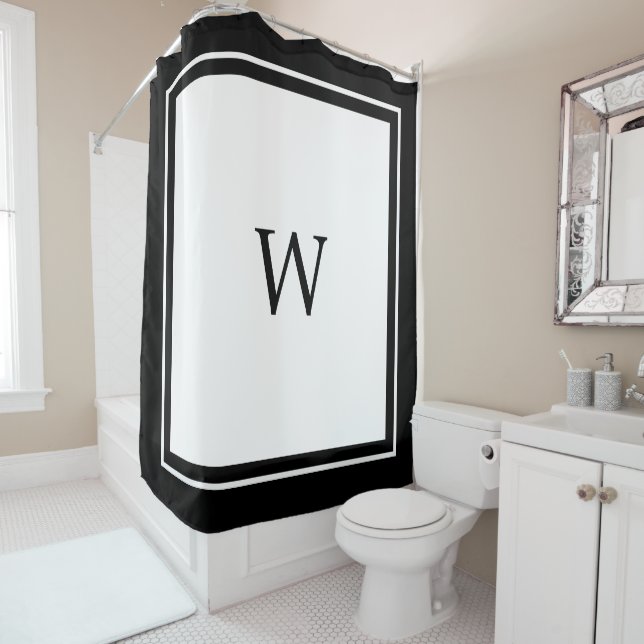 Black and White Shower Curtain (In Situ)
