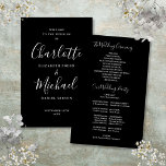 Black And White Signature Script Wedding Program<br><div class="desc">Black and white signature script wedding program featuring chic modern typography,  this stylish wedding program can be personalized with your special wedding day information. Designed by Thisisnotme©</div>