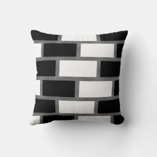 Black And White Sillitoe Tartan Chequered Pattern Throw Pillow