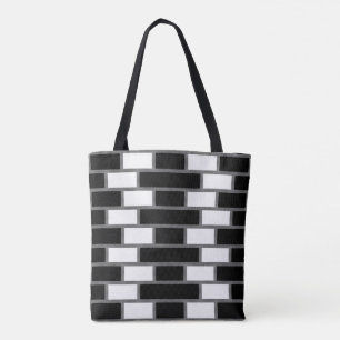 Black And White Sillitoe Tartan Chequered Pattern  Tote Bag