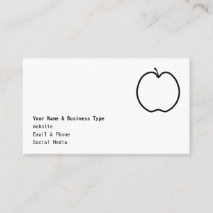 Black and White Simple Apple Design Business Card