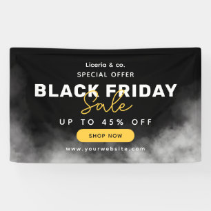 Black and White Simple Black Friday Sale Banner