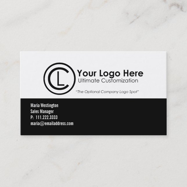 Black and White Simple Business Cards (Front)