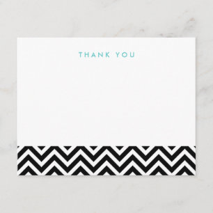 Black and White Simple Chevron Thank You Cards