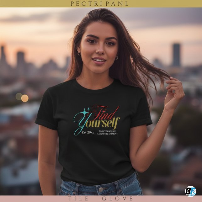 Black and White Simple Elegant "Find Yourself " T-Shirt (Creator Uploaded)