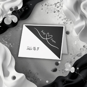 black and white simple elegant guest Seating Cards