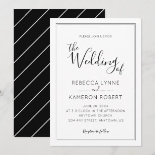 Black and White Simple Elegant Wedding Invitation