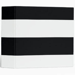 Black and White Simple Extra Wide Stripes Binder