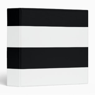 Black and White Simple Extra Wide Stripes Binder
