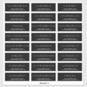 Black and White Simple Formal Wedding New Address