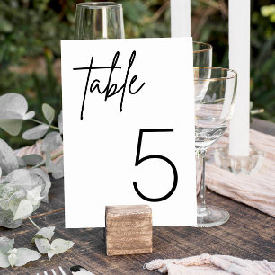 Black and White Simple Minimalist Wedding Table Number