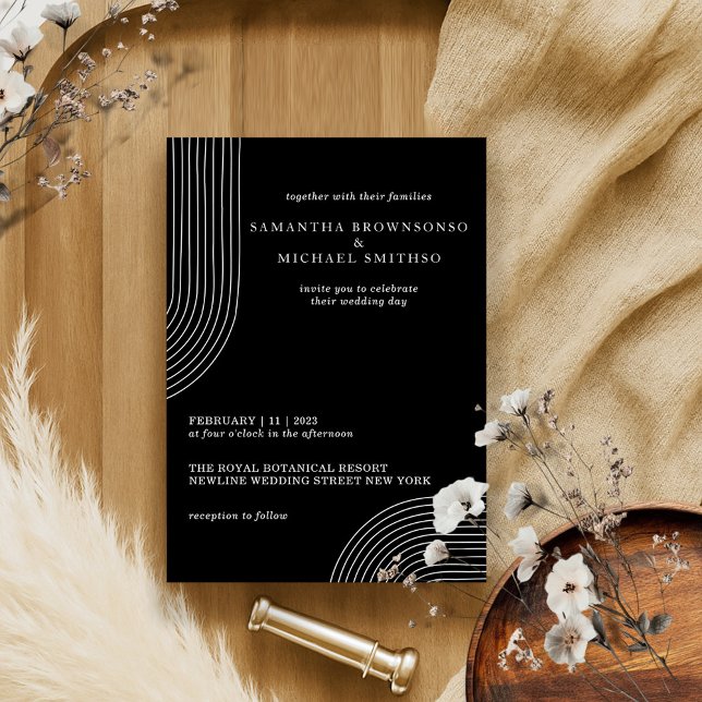 Black and White Simple Modern Minimal Geometric Invitation (Creator Uploaded)