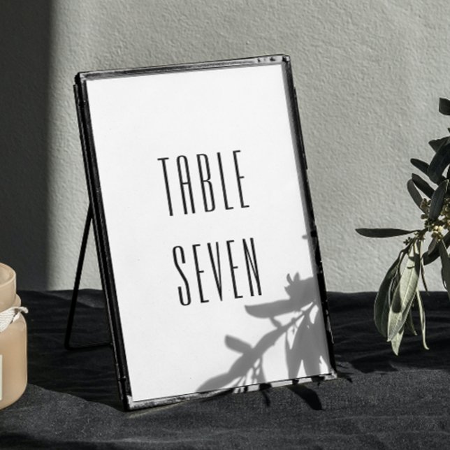 Black and white simple modern minimalist wedding table number (Creator Uploaded)