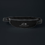 Black and White Simple Monogram Full Name Fanny Pack<br><div class="desc">Black and White Simple Monogram Full Name Personalized Fanny Pack</div>