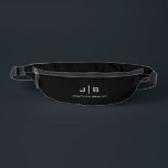 Black and White Simple Monogram Full Name Fanny Pack<br><div class="desc">Black and White Simple Monogram Full Name Personalized Fanny Pack</div>
