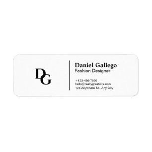Black And White Simple Monogram Personal Return 