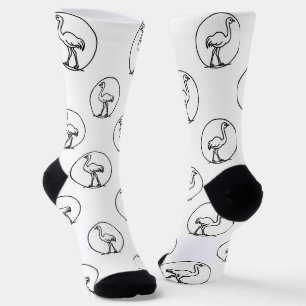 Black and White Simple Ostrich Socks