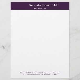 Black and White Simple Professional Letterhead