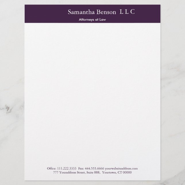 Black and White Simple Professional Letterhead (Front)