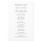 Black and white simple script wedding program