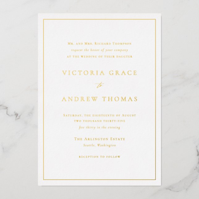 Black and White Simple Typography Formal Wedding (Front)