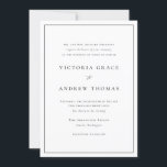 Black and White Simple Typography Formal Wedding Invitation<br><div class="desc">Invite guests to your wedding with this customizable elegant wedding invitation. This minimalist wedding invitation features wording where the Bride’s parents are hosting. It features simple typography, modern calligraphy and a simple border. Personalize this simple wedding invitation by adding your event details. This formal wedding invitation is perfect for any...</div>